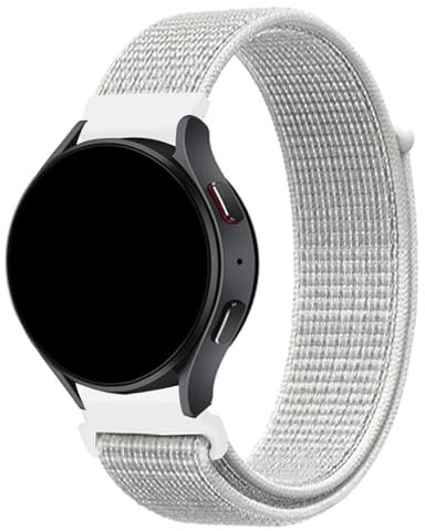 FiiMoo Ersatzarmband Kompatibel mit Garmin Venu Sq 2/Venu Sq/Venu 2 Plus/Garmin Vivoactive 5/Forerunner 245/Forerunner 645 Armband, 20mm Nylon Uhrenarmband für Garmin Forerunner 165-Weiß