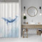 ASDCXZ Rideau de douche motif baleine 120 x 180 cm, art moderne, aquarelle, bleu, baleine, océan, animal, blanc, lavable, étroit, polyester, textile, imperméable, pour baignoire, avec 8 crochets