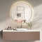 HOKO Design Badspiegel rund 80 cm Amsterdam mit Energiesparend LED Beleuchtung und Metall Rahmen Schwarz. Touch Schalter, Farbtemperatur stufenlos einstellen 2700K-6500K