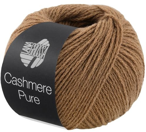 LANA GROSSA Cashmere Pure | Klassisch verzwirntes reines Kaschmirgarn | Handstrickgarn aus 100% Kaschmir | 25g Wolle zum Stricken & Häkeln | 115m Garn FB 1