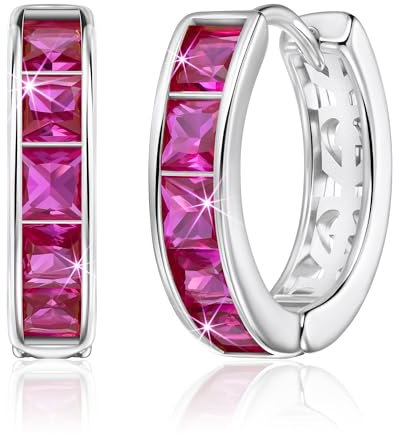 Linawe Rosa Schmuck Creolen Ohrringe Damen Silber, Mini Piercing Ring Kleine Creolen Ohrhänger Jewelry, Helix Ring Damenohrringe Weißgold, Tropfen Ohringe Hypoallergene