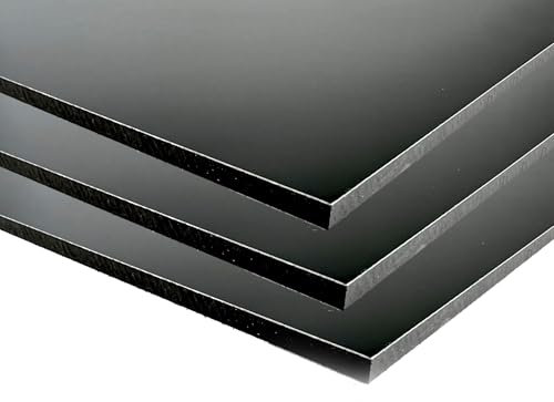 Placas de aluminio composite 3mm de grosor cortadas a medida cortados con disco de cualquier tamaño en colore negro o blanco. (negro, 140 x 140)
