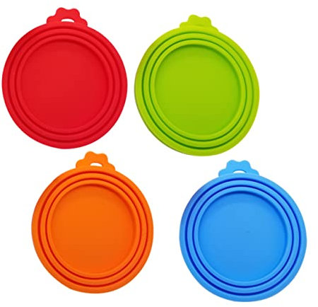 FUNOMOCYA 4pcs Silicone Can Lids Covers Airtight Pet Food Storage Dog Cat Food Tins