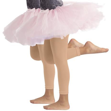CALZITALY Pack 1 o 2 Pares - Leggings de Danza para bebés, Leggings de Ballet, Leotardos de Ballet, 4-6, 8-10, 12-14 años, 60 Den, Made in Italy (FR/ES, Edad, 8 años, 10 años, Regular, 2 X Natural)