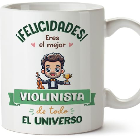 MUGFFINS Tazas para VIOLINISTA hombre - En Español - Mejor Universo Trofeo - 11 oz / 330 ml - Regalo original y divertido