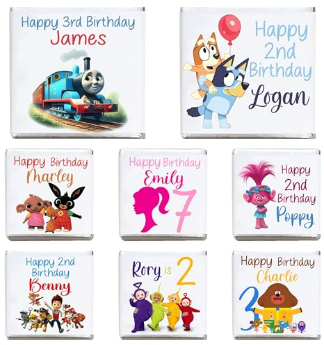 Personalised Chocolate Neapolitans Kids Characters Childrens Party 1st Birthday Surprise Events (5, Silver Neapolitan)