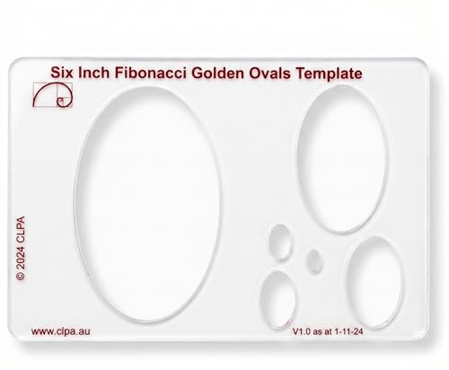 Fibonacci 6 Oval Drawing Template, Golden Ratio Stencil
