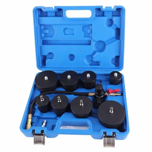 Locadence 9 Teiliger Turbo System Lecktester, 0-6 Bar Manometer, Abgestufte Adapter, Turbo Boost Lecktester Set, Leckagetester, Turbolader Boost Lecktest Kit für Verstopften Einlas