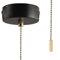 Pull Cord Light Switch, Bathroom Ceiling Light Pull Cord Switch With 150Cm Chain Bathroom Light Pull Cord For Bathroom Light(Black)