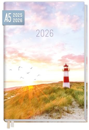 Häfft® Chäff-Timer 2025/2026 A5 Leuchtturm Kalender für 18 Monate: Juli 2025 bis Dez. 2026 - nachhaltig & klimafreundlich