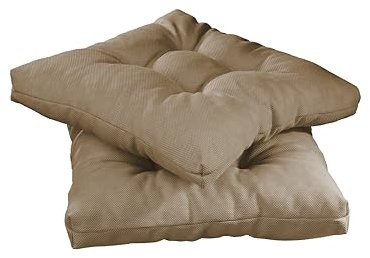 sleepling Stuhlkissen 2er Set Sitzkissen aus Möbelstoff, 40 x 40 x 6 cm, waschbar, Mocca