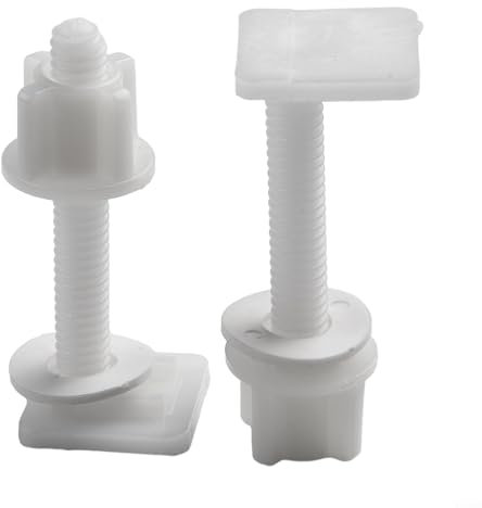 ComfyHarbor 2 piezas de tornillos de fijación para tapas de inodoro, kit de reparación de bisagras de asiento de inodoro de plástico, accesorios de reparación para tapa de inodoro
