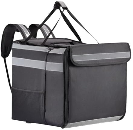 MagiDeal Lebensmittelträger Wärme Lieferbeutel Großer Kapazität Glättere Reißverschluss Erweiterbare Pizza -Rucksack -Isolierung Food Box für Heimreise