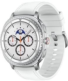 Samsung Orologio intelligente Galaxy Watch8 classico, 46 mm, bianco, Bluetooth (versione CAD e garanzia) - Assistente AI (Gemini), Allenamento del sonno, Monitoraggio fitness