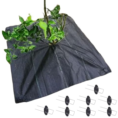 Yianyal Gartenstoff | Plane für Schwarze Landschaftsgestaltung mit Nägeln für Erosion und Pfad aus und Kunststoff sowie Spielbereich und Blumenbeeten