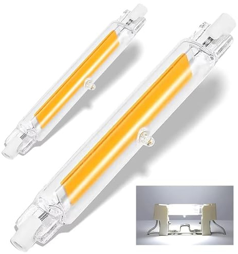 ACAATVE R7s Led 78mm Dimmbar 10W Kaltweiß 6000K 1000LM, Leuchtmittel R7s Led Ersatz J78 100W Halogenstab, 360° Abstrahlwinkel, Kein Flackern, R7s Led Lampe für Deckenfluter Stehlampe, 2 Stück
