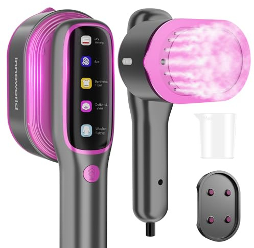Portable steamer for Clothes, 1200W Handheld Garment Steamer, 15s Heat Up | 12-Min Continuous Steam & LED Display: Check settings easily while enjoying smooth wrinkle removal anywhere.