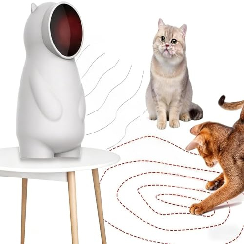 YOUKK Juguetes para Gatos, Luz LED para Gatos con trayectoria Real y Recargable, activada por Movimiento, automática, Juguete Interactivo para Gatos de Interior/Cachorros/Perros