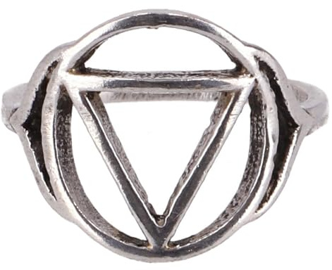 GURU SHOP Chakra Modeschmuck Ring, Meditationsring, 3. Auge-Chakra/silber | Goldfarbener Ring aus Messing, symbolisiert Intuition und Weisheit, unisex, handgefertigt in Indien.