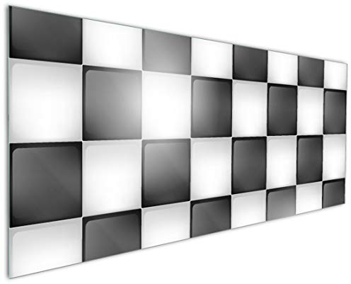 Wallario Küchenrückwand aus Glas 125 x 50 cm, Motiv: Schachbrett Muster | Spritzschutz abwischbar & pflegeleicht