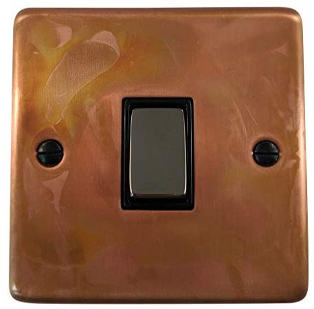 Contour Tarnished Copper Light Switch (1 Gang/Black Nickel Switch) - CTC301