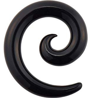 PIERCINGLINE Acryl Dehnspirale SCHWARZ Piercing Ohr Expander 6 mm