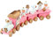 TOYANDONA Weihnachten Zug Dekoration Holz Weihnachtszug mit Schneemann Bär Figur Puppe Kinder Spielzeug Weihnachtsdeko Tischdeko Weihnachtsschmuck Weihnachtsfigur Rosa