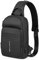 MARK RYDEN Sling Bag Herren Brusttasche, Anti-Diebstahl Brusttasche mit USB-Ladeanschluss, 9.7 Zoll iPad Umhängetasche Wasserdicht für Reisen und Wandern, Schwarz, S, Schwarz, S, Lässig