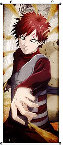 CosplayStudio Großes Naruto Rollbild/Kakemono aus Stoff | Poster 100x40cm | Motiv: Gaara