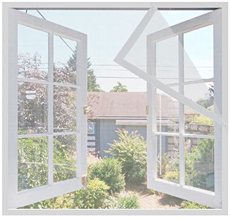 Orumrud Fiberglas Fliegengitter Fenster 70x120cm, Weiß Insektenschutz Fenster Fliegennetz Fenster Fliegengitter Fenster Moskitonetz für Fenster Ohne Bohren Kinderleichte Klebemontage mit Klettband