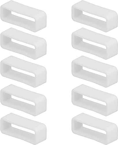 CABLEPELADO Gummispangen für Uhrenarmbänder, aus Silikon, geeignet für 16 bis 24 mm breite Armbänder, Weiß, 10 Stück, weiß, 20 mm, Wasserdicht