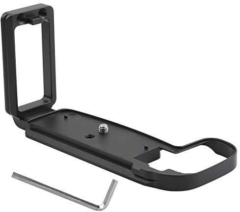Kamera L-Platte Quick Release L-Plate Tragbare L-förmige Metall-Schnellwechselplattenhalterung Handgriff für -R Spiegellose Kamera(Schwarz)