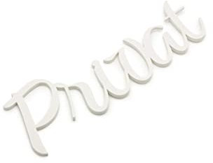 Privat - Targhetta per porta con scritta Name, autoadesiva, colore: Bianco