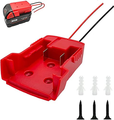 Adaptador de batería de rueda eléctrica conector de alimentación portátil de base de batería de 5,3 pulgadas, longitud del cable para bicicleta eléctrica monopatín TOY CAR, batería de litio Milwauke