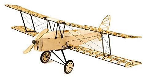 Torcster 213429 Tiger Moth 400mm Holzbaukasten Modellflugzeug für RC Bausatz DIY, gelaserte Balsa Sperrholz Holz Bauteile Holzmodell Flugzeug Standmodelll Flugzeug Doppeldecker Balsa