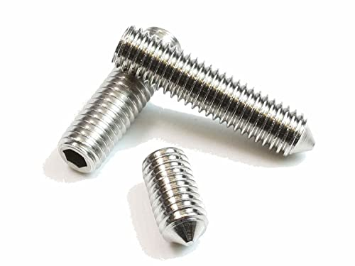 NIMA PARTS Madenschrauben aus verzinktem Stahl M3x6-20 Stück - Gewindegröße M3 M4 M5 M6 M8 - Senkschrauben - Gewindestifte mit Spitze & Innensechskant - Rostfrei