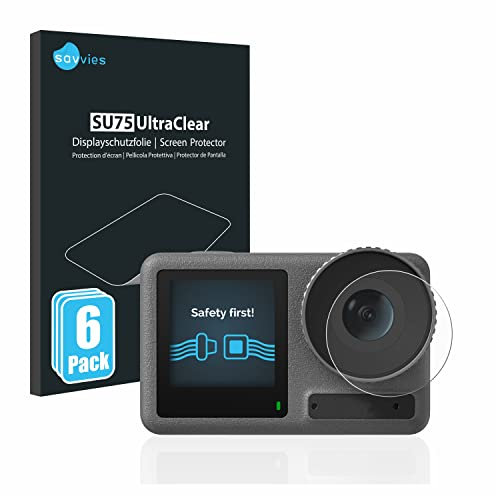 Savvies 6 Stück Schutzfolie für DJI Osmo Action 3 (Linse) Displayschutz-Folie Ultra-Transparent