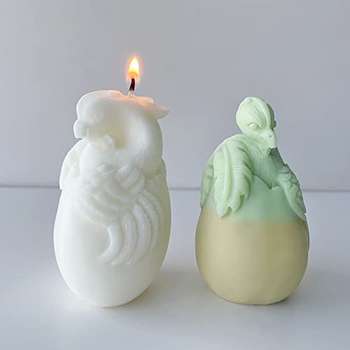 Moule en silicone pour demi-œuf de dragon phénix - Moule en silicone pour bougies en résine, argile, savon, bougies, savon, fournitures artisanales