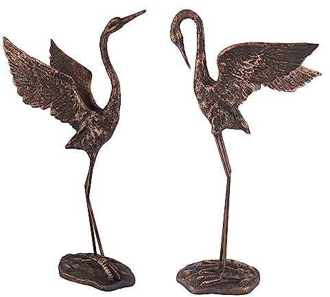 abc HOME | Gartenfigur Kraniche | Eisenguss | 2er Set | 66 cm H