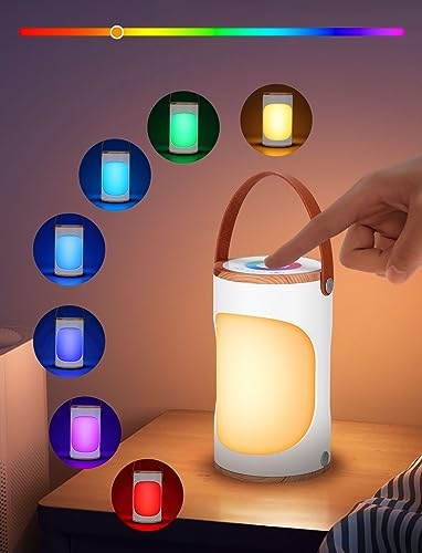 Nachtlicht Kinder, LED Nachtlicht Baby Stilllicht Wiederaufladbare Nachttischlampe Touch Dimmbar mit 256 RGB Kleine LED Lampe Batteriebetrieben Nachtlampe Kinderzimmer Babyzimmer mit Stunden-Timer
