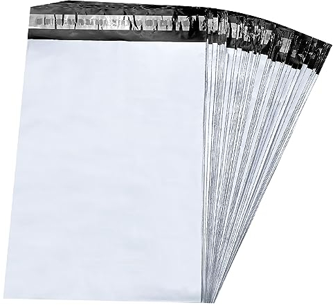 Magrimaxio 100pezzi buste per spedizioni, sacchetti vinted, Autoadesive pacchi, busta postali Plastica, mailing bags, Non Trasparenti, per indumenti, libro, scarpe, L, (10x13inch/25.5×33cm)