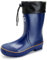 Jesindr Stivali Gomma Uomo, Pioggia Antiscivolo Adulto Antinfortunistica Stivali, Leggere Comodeda Esterno Scarpe da Giardino, Arancia Blu, 40 EU