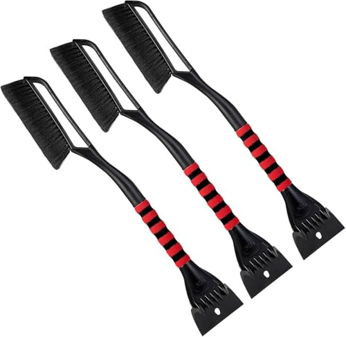 FOVAL Eiskratzer Schneebürste (68,6 cm), breiterer Schneeschaber (12 cm Breite), Schneeräumungs-Autobürste mit bequemem Schaumstoffgriff für Autos, LKWs, SUVs, Windschutzscheibe, Fenster –