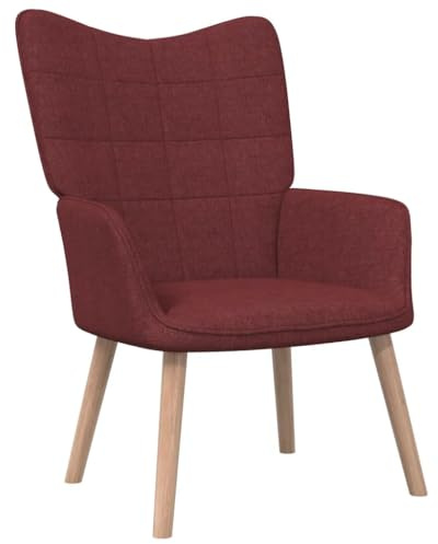 vidaXL Sedia Relax Rosso Vino in Tessuto