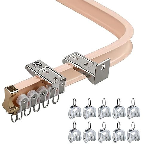 LIYI929GP Flexible Curtain Rail Curtain Rod Soft Window Track System, Decken- Und Wandmontage, Vorhangschiene Gardinen Laufschiene Für Schräge Fenster Erkerfenster Wohnmobile Badezimmer Raumteiler