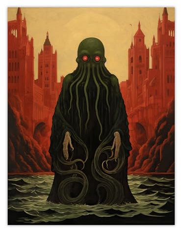 Artery8 Cthulhu Awakens H.P. Lovecraft Mythos Arkham Horror Yog-Sothoth Artwork Painting Unframed Wall Art Print Poster Home Decor Premium