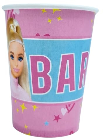BeenSmile, VASOS BARBIE, Vasos para Niños - Decoración Cumpleaños Infantiles - Artículos para Fiestas y Celebraciones - 8 Unidades - 250 Ml