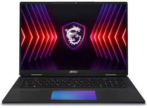 MSI Titan 18HX A14VIG-087IT, Notebook Gaming, 18 16:10 UHD+ MiniLED 120Hz, Intel i9-14900HX, Nvidia RTX 4090 GDDR6 16GB, 2TB SSD PCIe4, DDR5 64GB, WiFi 7, Win11 Pro [Layout e Garanzia ITA] Nero