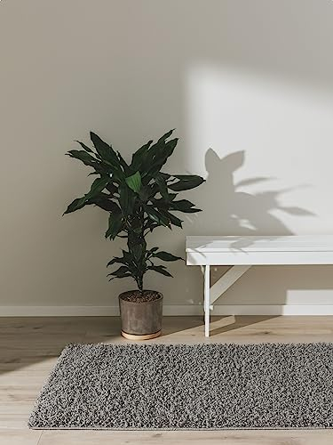 benuta Basic Hochflorteppich Soho - hellgrau 70x200 cm - Kuschelig Weicher Teppich im Minimalistischen Look - Pflegeleicht - Fußbodenheizung Geeignet