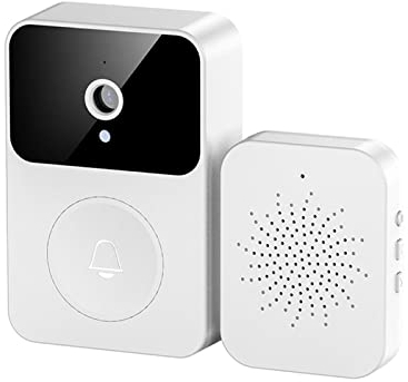 Video Türklingel Wireless mit Gong, Smarte Home Security Türklingel Kamera 2. 4GHz WiFi mit Voice Changer, Motion Zones, Zwei-Wege-Audio, Video Türklingel mit Kamera
